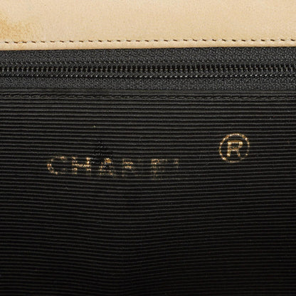 Chanel Classic Full Flap Tasche aus beigem Chevron-Steppleder mit 24K vergoldeten Beschlägen