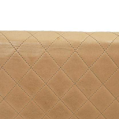 Chanel Classic Vollklapptasche Beige Gequiltetes Lammleder 24K Goldbeschichtetes Hardware