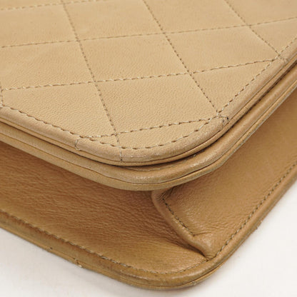 Chanel Classic Vollklapptasche Beige Gequiltetes Lammleder 24K Goldbeschichtetes Hardware