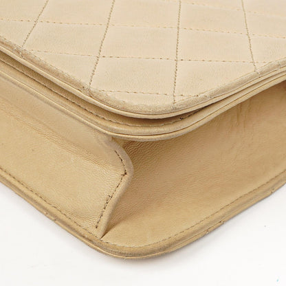 Chanel Classic Vollklapptasche Beige Gequiltetes Lammleder 24K Goldbeschichtetes Hardware