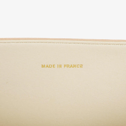 Chanel Classic Full Flap Tasche aus beigem gestepptem Lammleder mit 24K vergoldeter Hardware