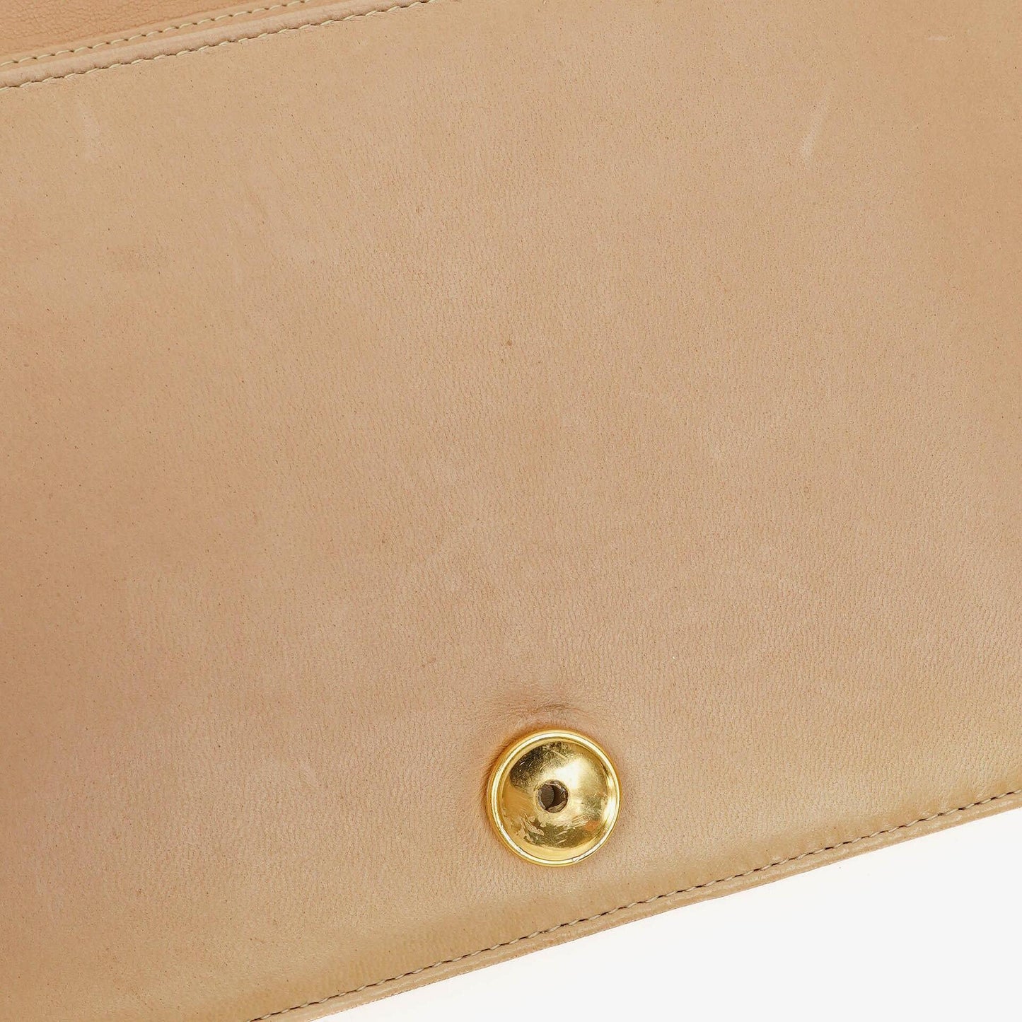 Chanel Classic Full Flap Tasche aus beigem gestepptem Lammleder mit 24K vergoldeter Hardware