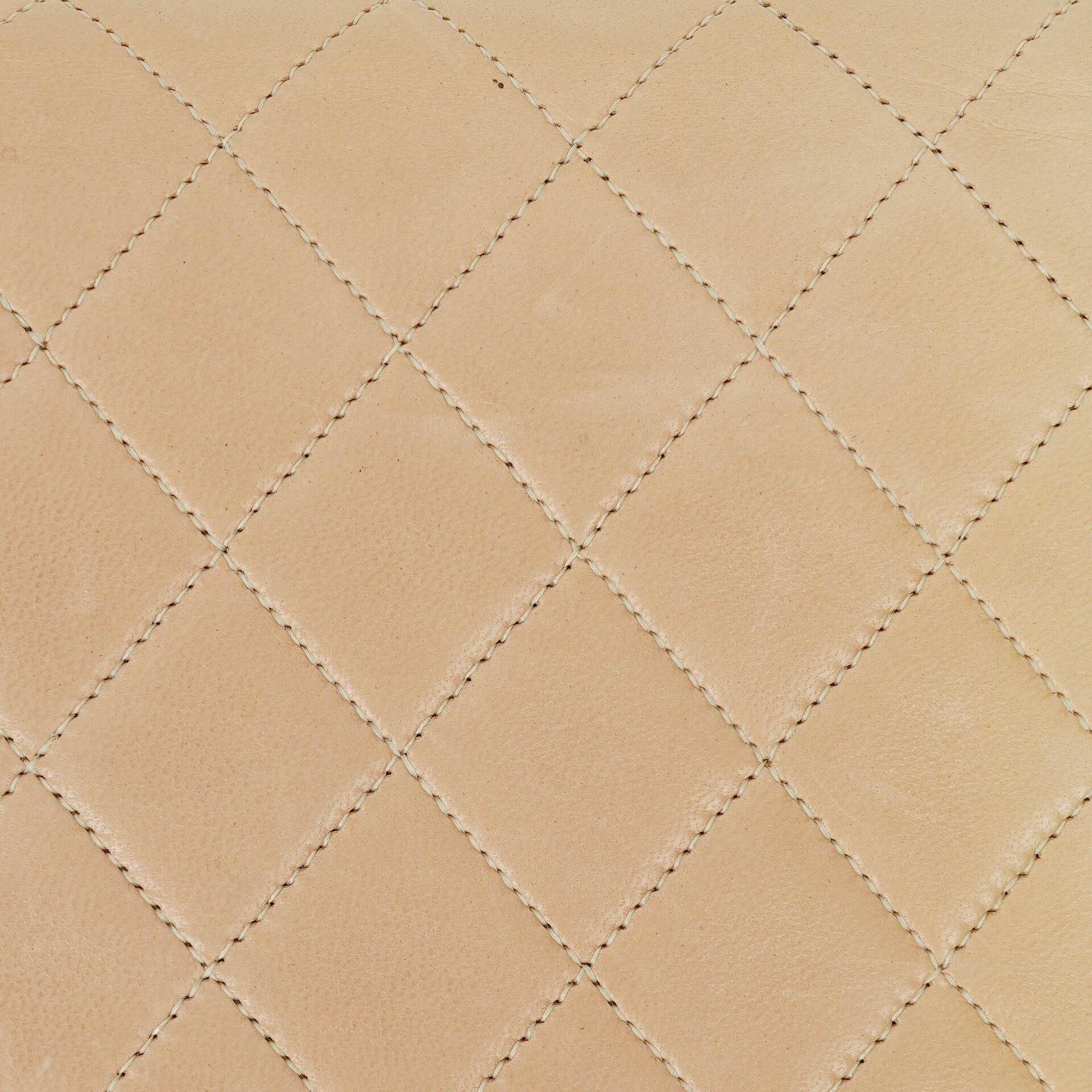 Chanel Classic Full Flap Tasche aus beigem gestepptem Lammleder mit 24K vergoldeter Hardware