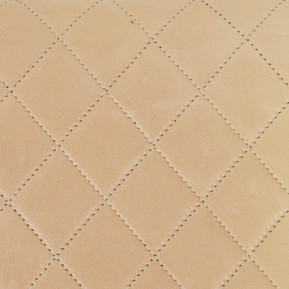 Chanel Classic Full Flap Tasche aus beigem gestepptem Lammleder mit 24K vergoldeter Hardware