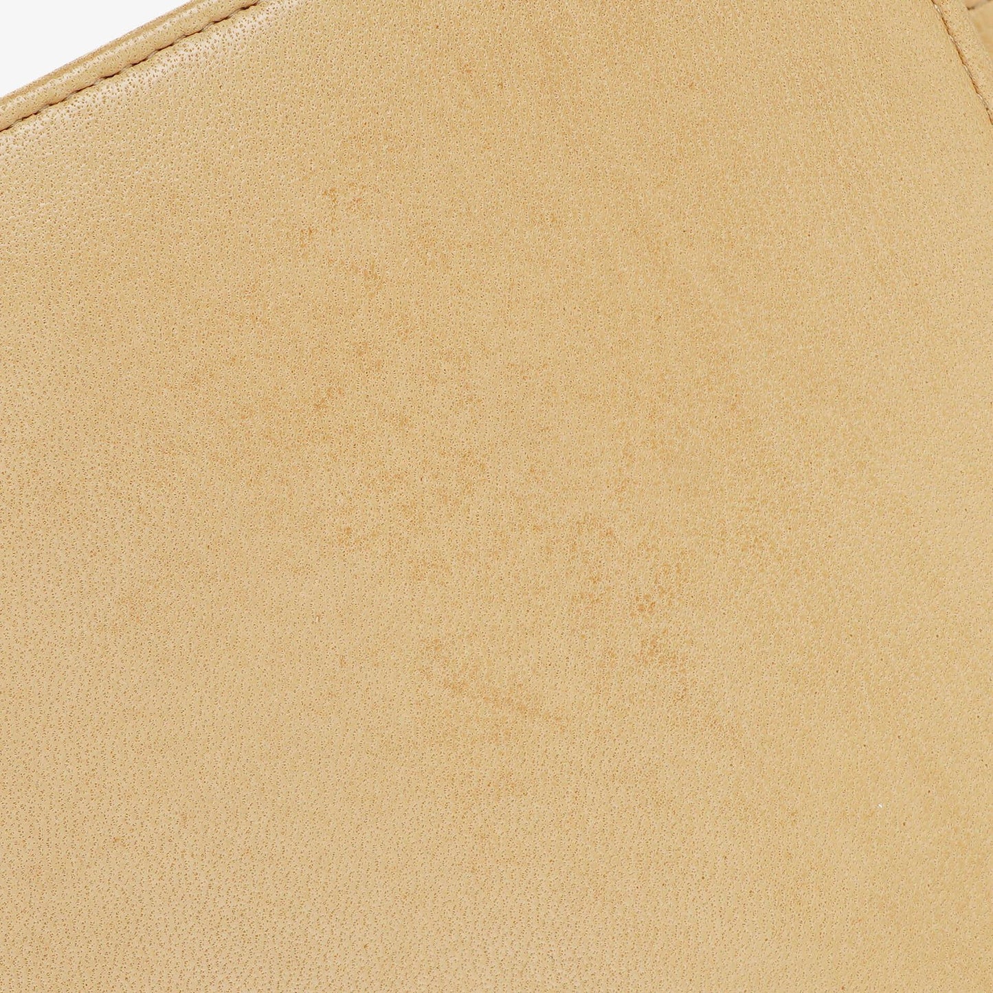 Chanel Classic Full Flap Tasche aus beigem gestepptem Lammleder mit 24K vergoldeter Hardware