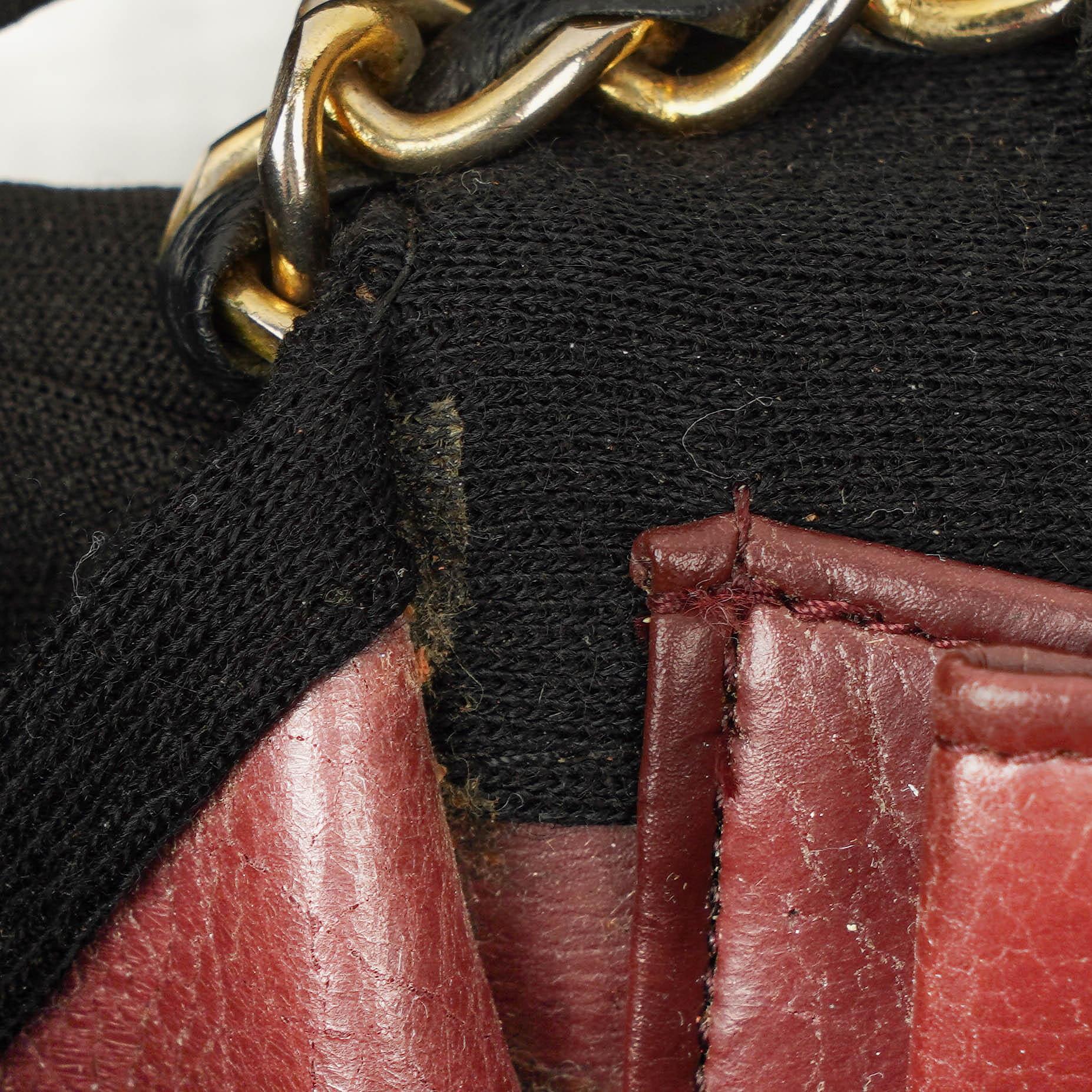 Chanel Klassische Full Flap Tasche Schwarz Gepolsterter Jersey und Leder 24K Vergoldete Beschläge