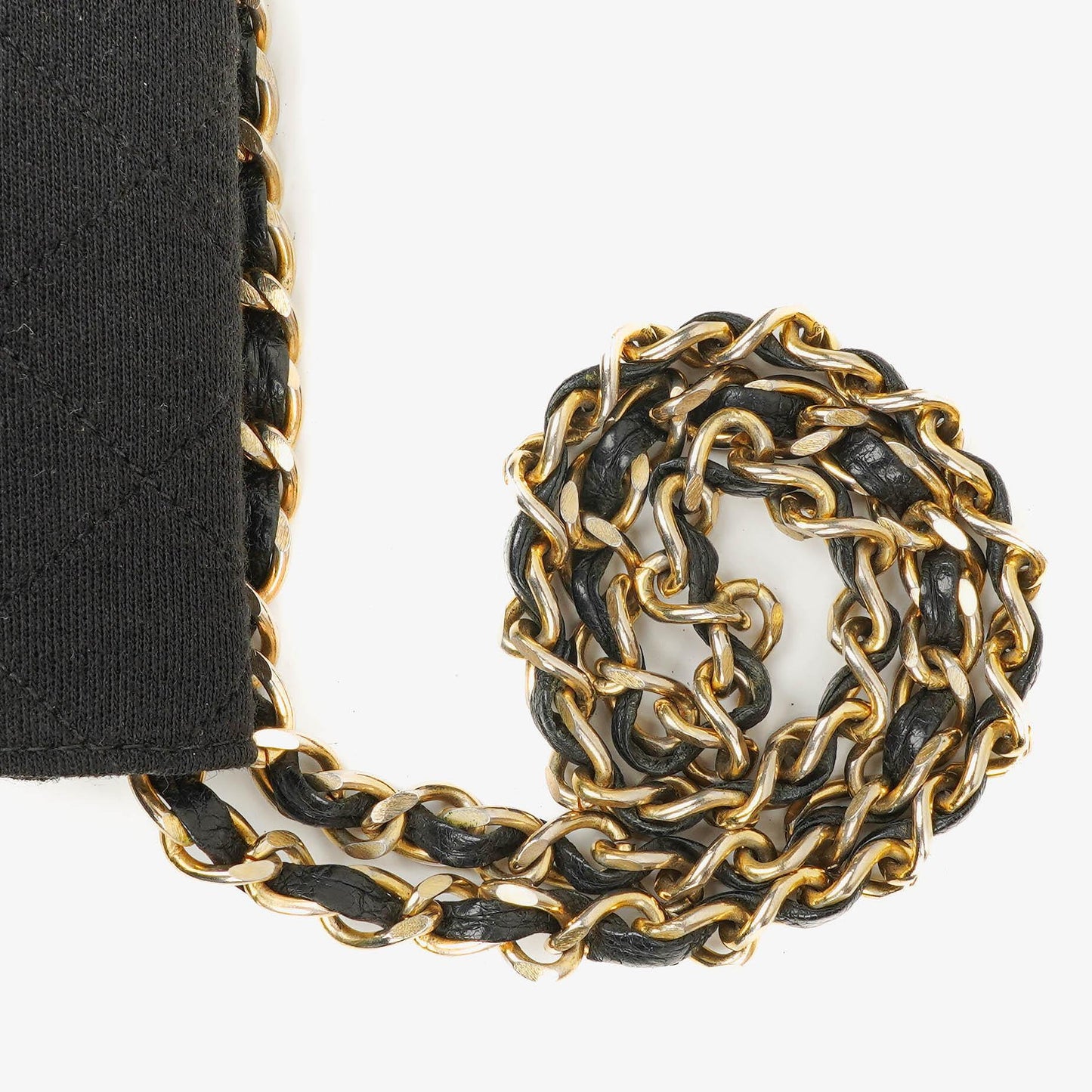 Chanel Klassische Full Flap Tasche Schwarz Gepolsterter Jersey und Leder 24K Vergoldete Beschläge