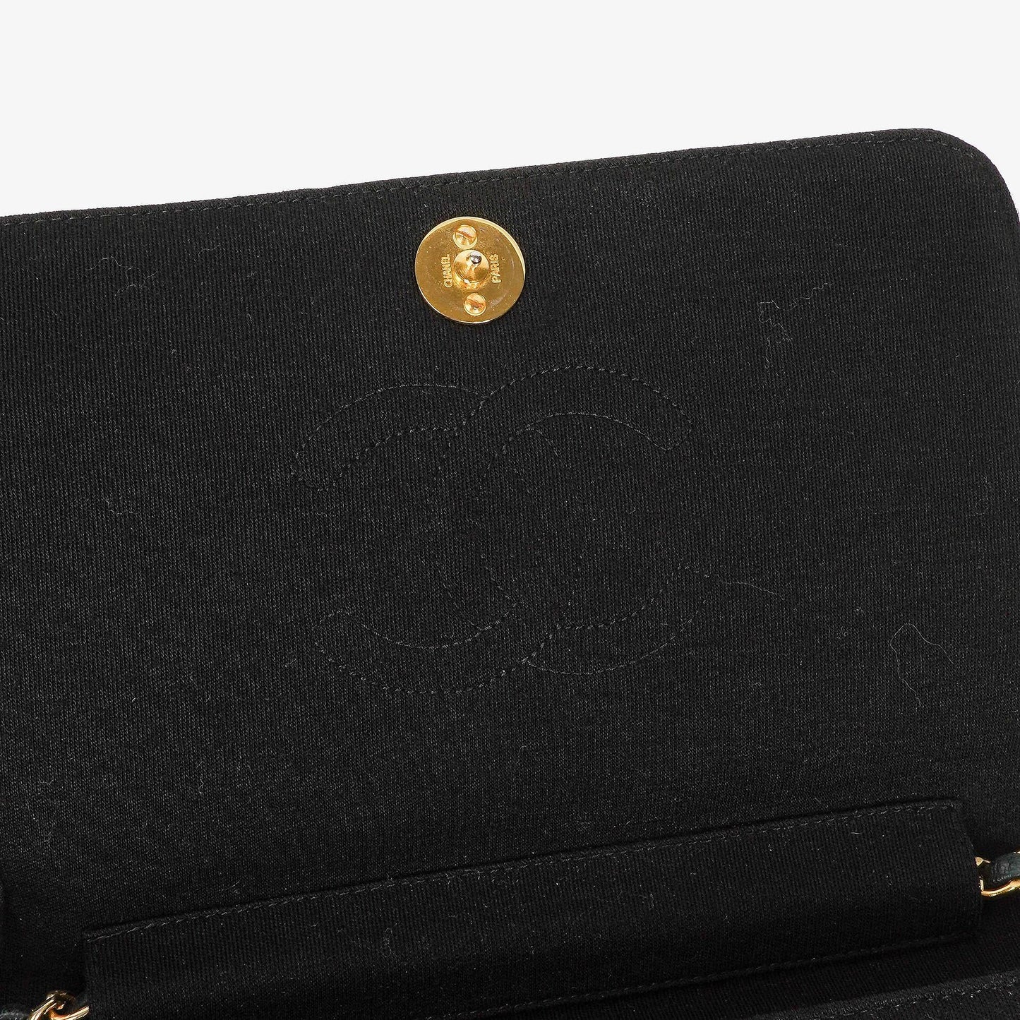 Chanel Classic Full Flap Tasche aus schwarzem gestepptem Jersey und Leder mit 24K vergoldeten Beschlägen