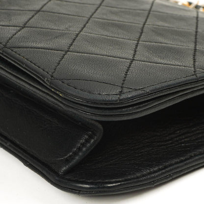 Chanel Classic Vollklapptasche Schwarz Gequiltetes Lammleder 24K Goldbeschichtetes Hardware