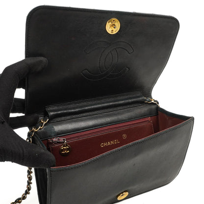 Chanel Classic Vollklapptasche Schwarz Gequiltetes Lammleder 24K Goldbeschichtetes Hardware