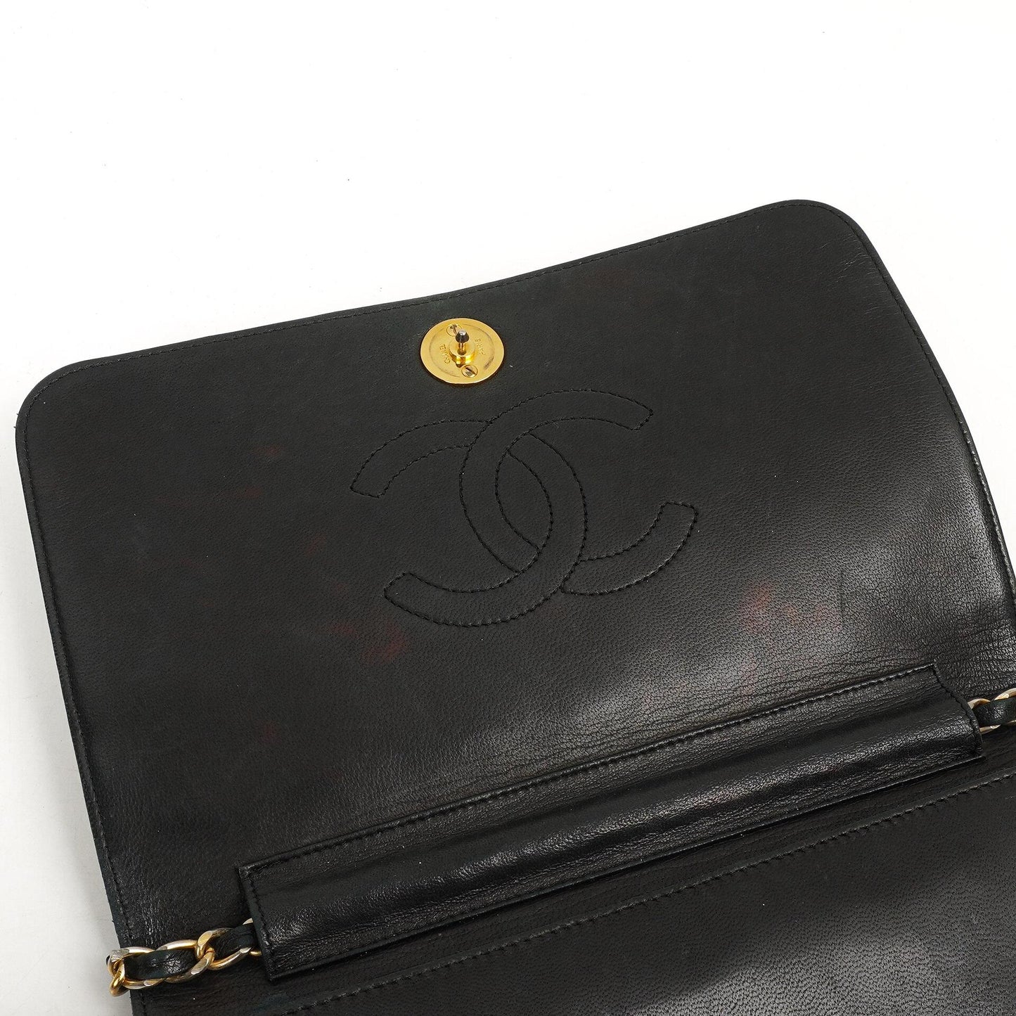 Chanel Classic Vollklapptasche Schwarz Gequiltetes Lammleder 24K Goldbeschichtetes Hardware
