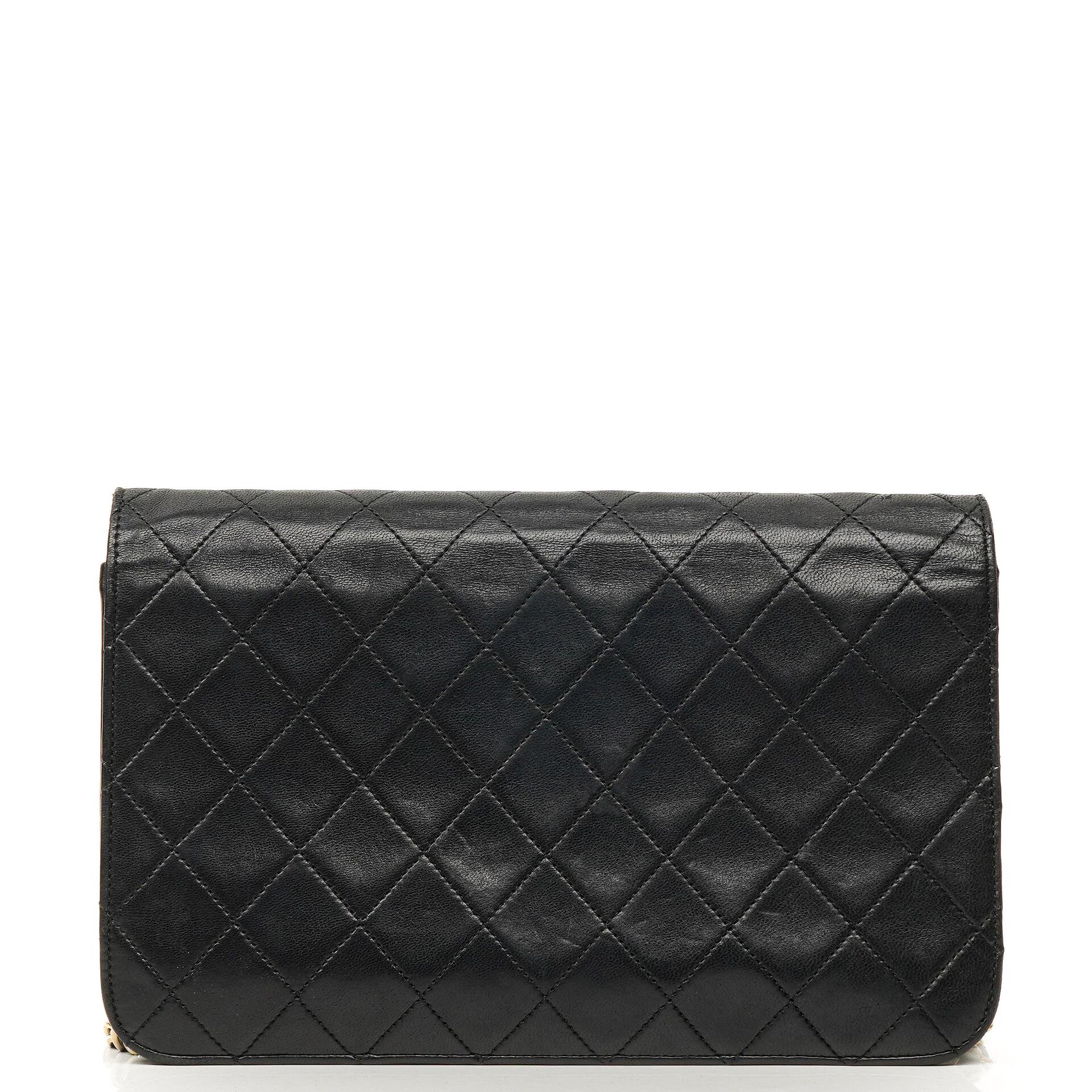 Chanel Classic Full Flap Tasche Schwarz Stepp-Lammleder 24K vergoldete Beschläge