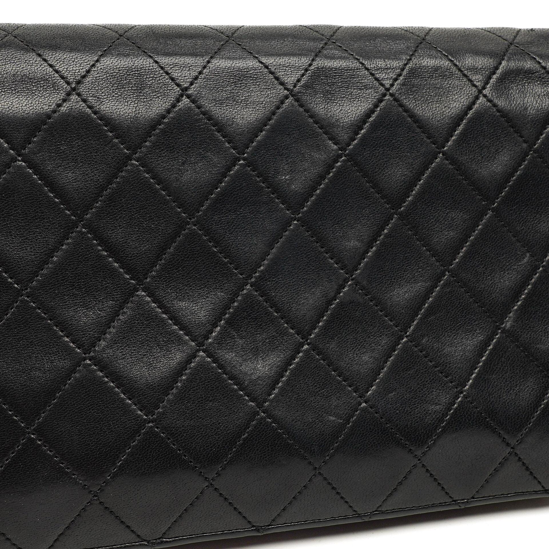 Chanel Classic Full Flap Tasche Schwarz Stepp-Lammleder 24K vergoldete Beschläge