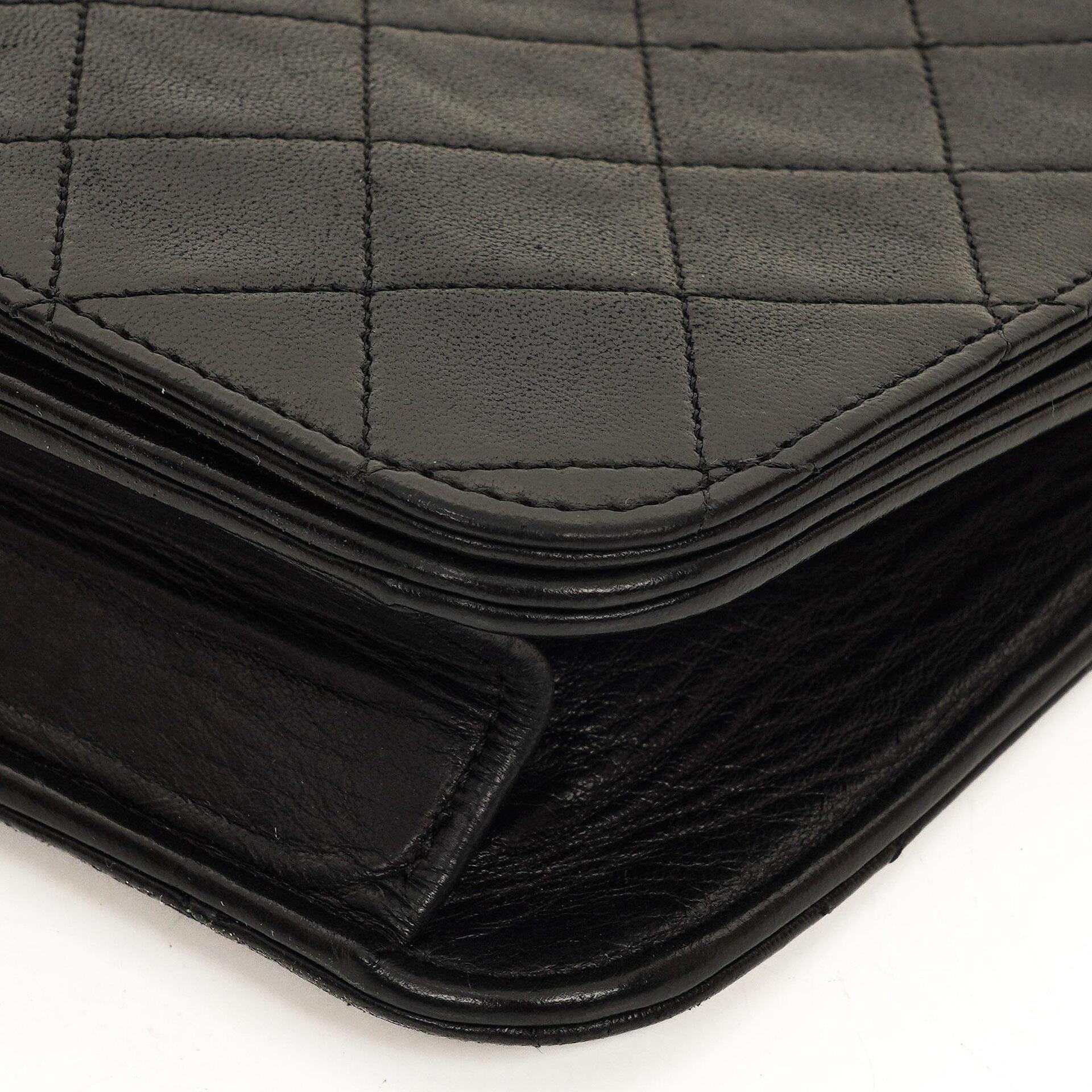 Chanel Classic Full Flap Tasche Schwarz Stepp-Lammleder 24K vergoldete Beschläge