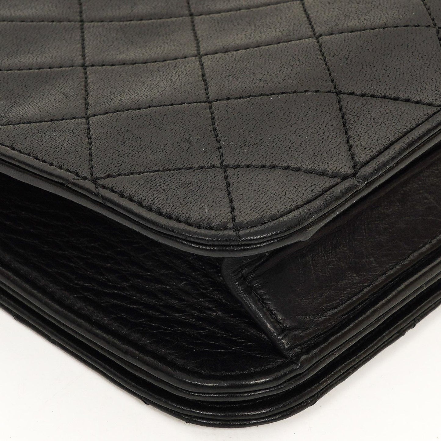 Chanel Classic Full Flap Tasche Schwarz Stepp-Lammleder 24K vergoldete Beschläge