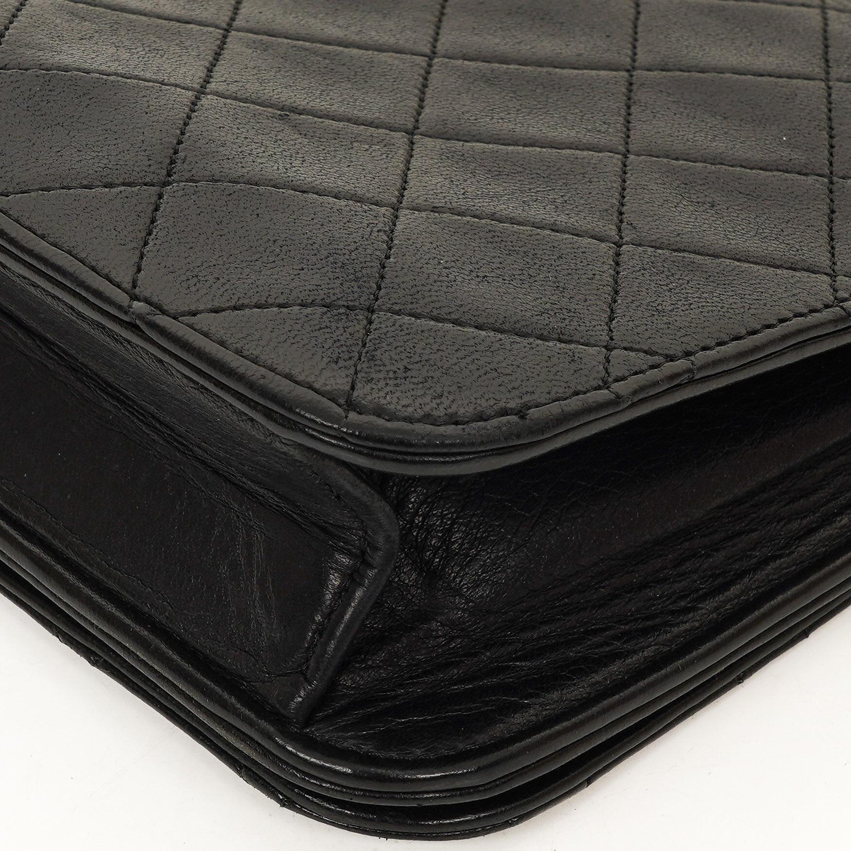 Chanel Classic Full Flap Tasche Schwarz Stepp-Lammleder 24K vergoldete Beschläge