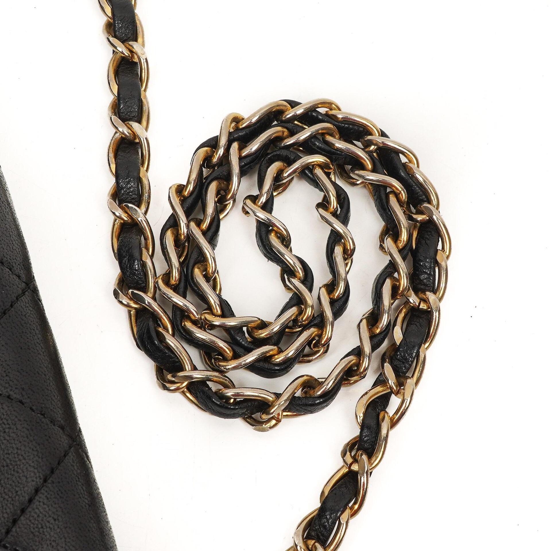 Chanel Classic Full Flap Tasche Schwarz Stepp-Lammleder 24K vergoldete Beschläge