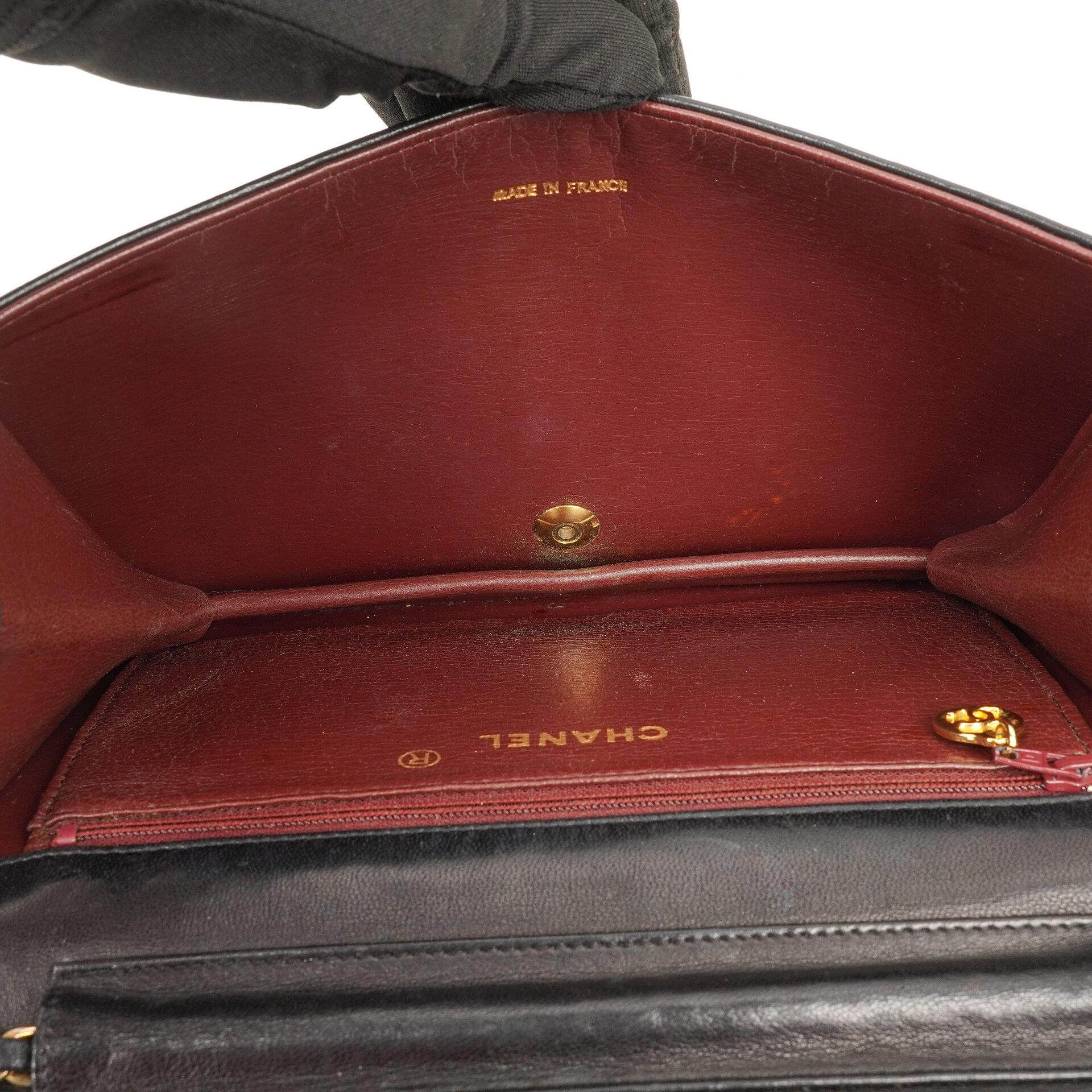 Chanel Classic Full Flap Tasche Schwarz Stepp-Lammleder 24K vergoldete Beschläge