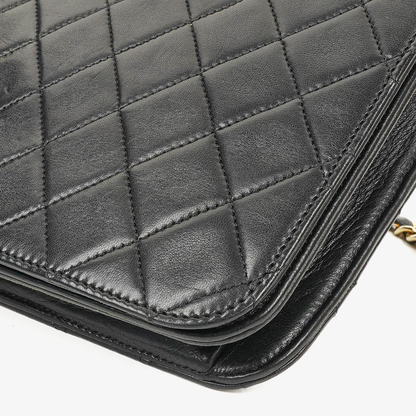 Chanel Classic Full Flap Tasche aus schwarzem gestepptem Lammleder mit 24K vergoldeter Hardware