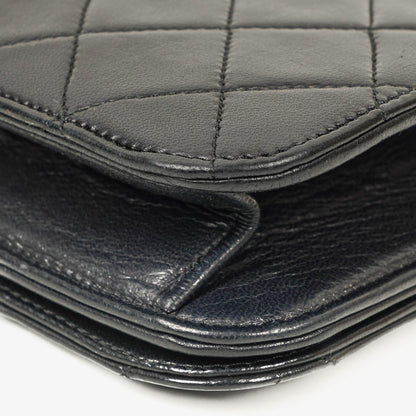 Chanel Classic Full Flap Tasche aus schwarzem gestepptem Lammleder mit 24K vergoldeter Hardware