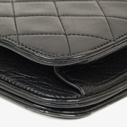 Chanel Classic Full Flap Tasche aus schwarzem gestepptem Lammleder mit 24K vergoldeter Hardware