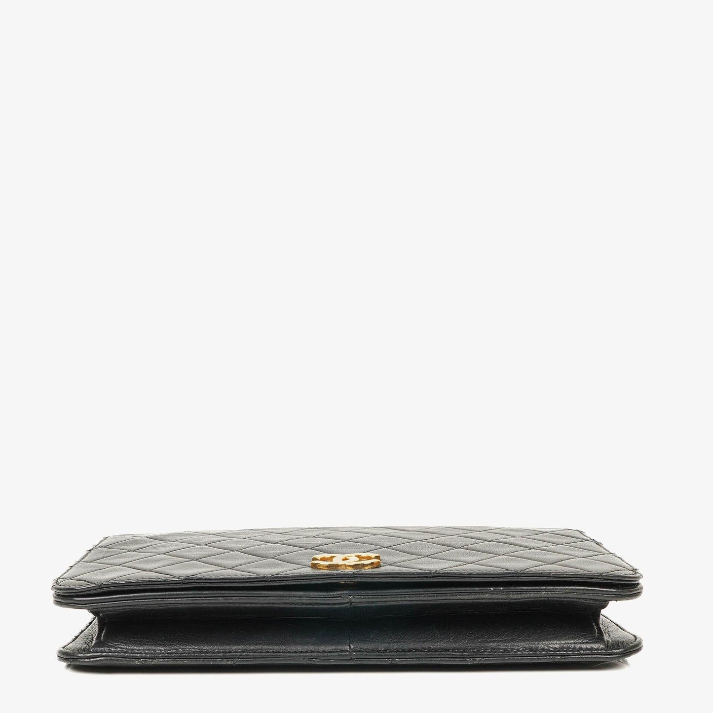Chanel Classic Full Flap Tasche aus schwarzem gestepptem Lammleder mit 24K vergoldeter Hardware