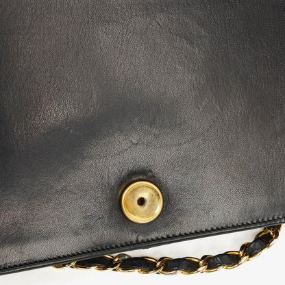 Chanel Classic Full Flap Tasche aus schwarzem gestepptem Lammleder mit 24K vergoldeter Hardware