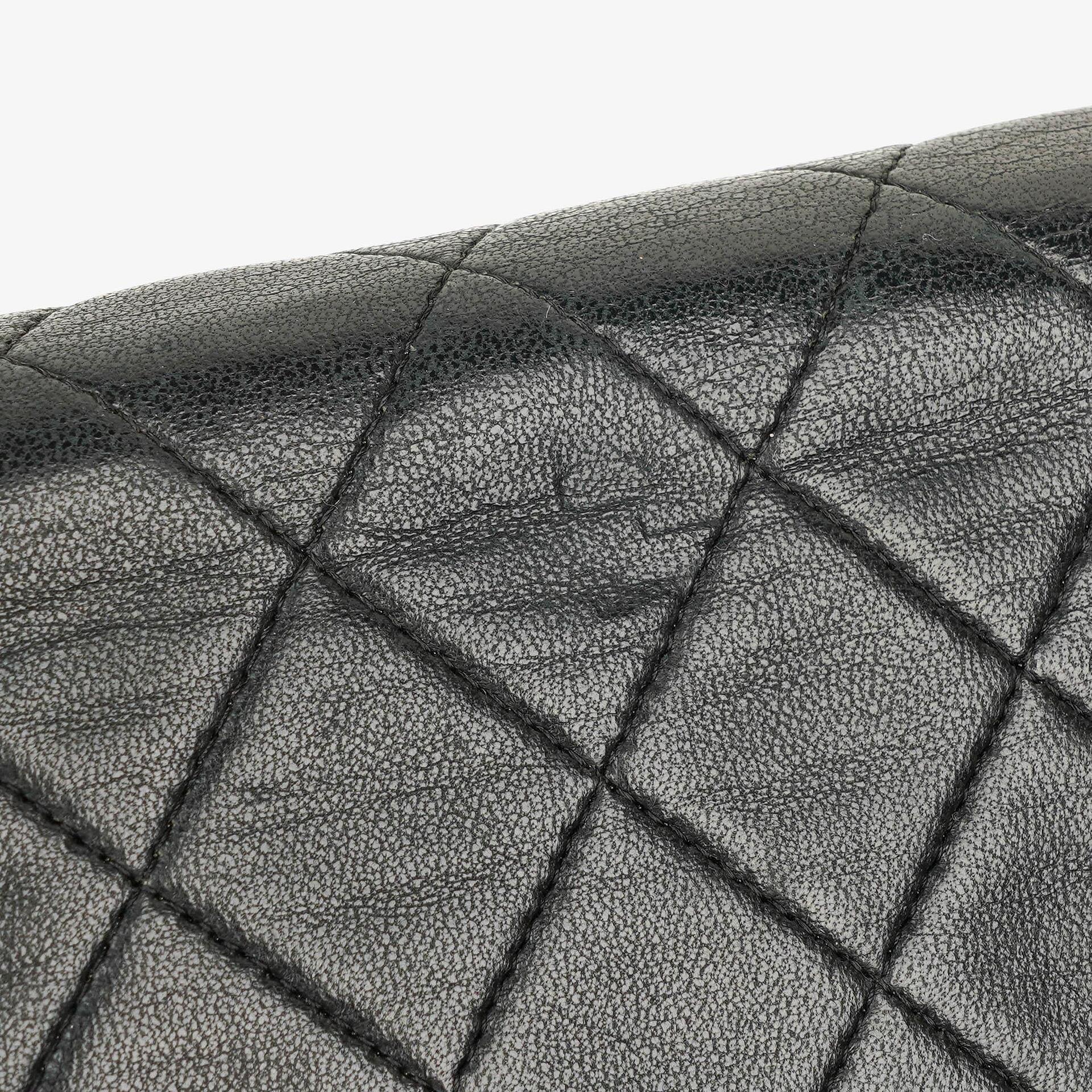 Chanel Classic Full Flap Tasche aus schwarzem gestepptem Lammleder mit 24K vergoldeter Hardware