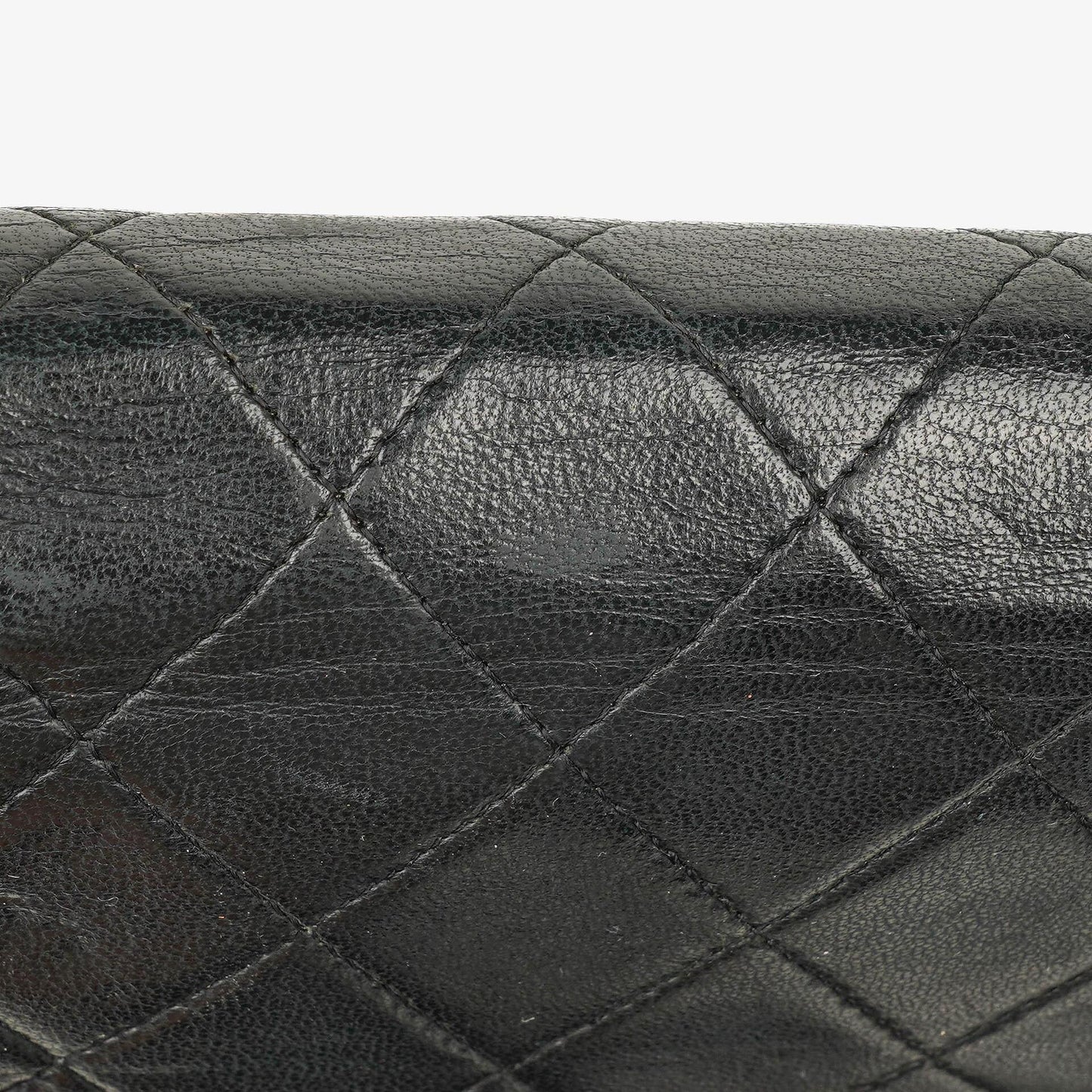 Chanel Classic Full Flap Tasche aus schwarzem gestepptem Lammleder mit 24K vergoldeter Hardware