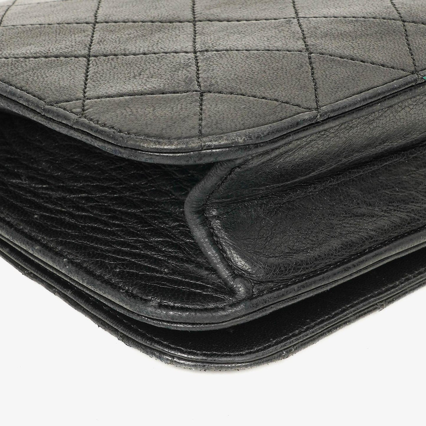 Chanel Classic Full Flap Tasche aus schwarzem gestepptem Lammleder mit 24K vergoldeten Beschlägen