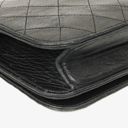 Chanel Classic Full Flap Tasche aus schwarzem gestepptem Lammleder mit 24K vergoldeten Beschlägen
