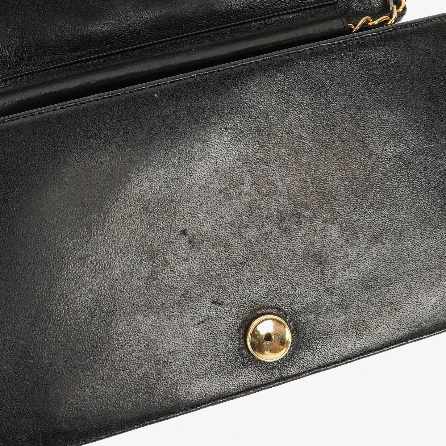 Chanel Classic Full Flap Tasche aus schwarzem gestepptem Lammleder mit 24K vergoldeten Beschlägen