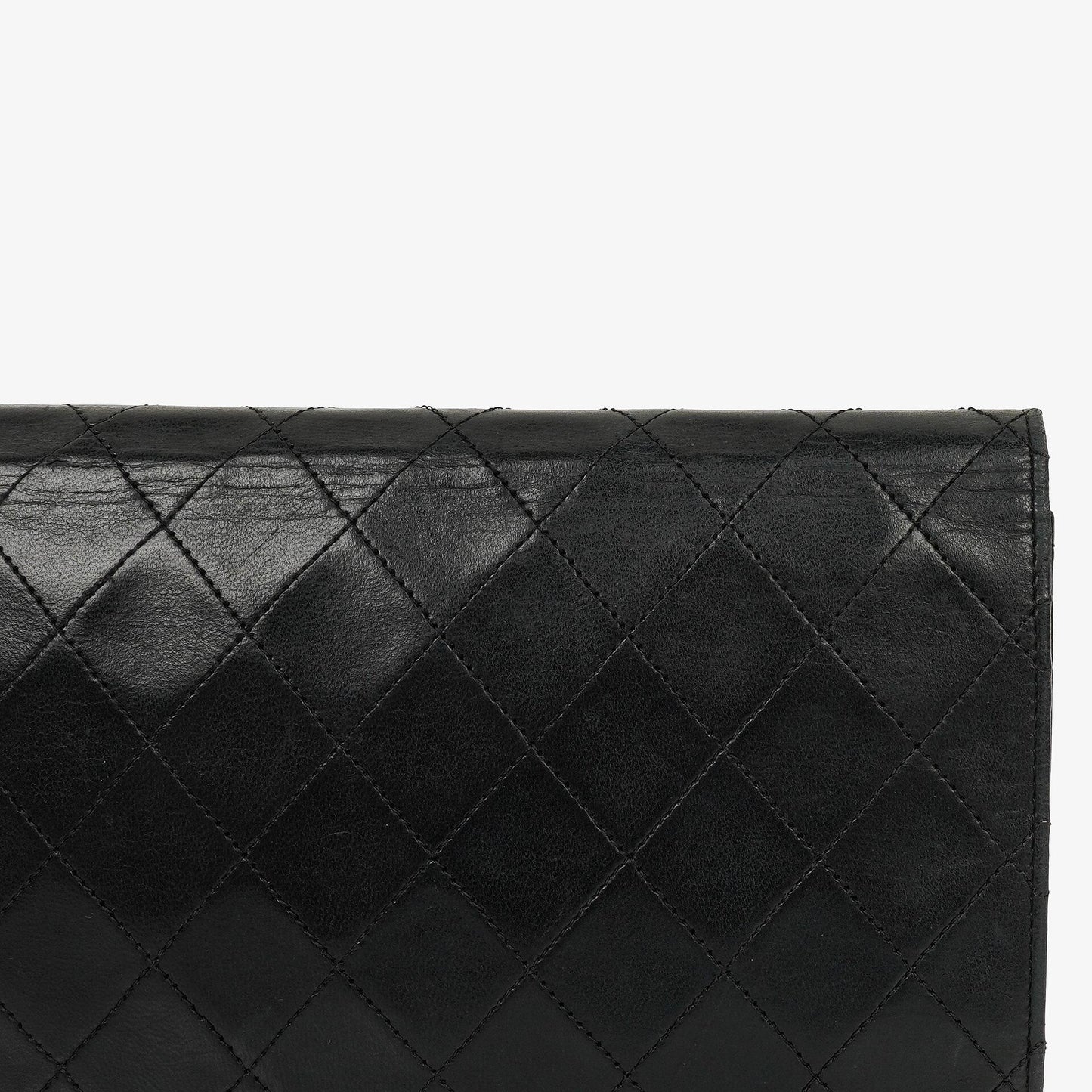 Chanel Classic Full Flap Tasche aus schwarzem gestepptem Lammleder mit 24K vergoldeter Hardware
