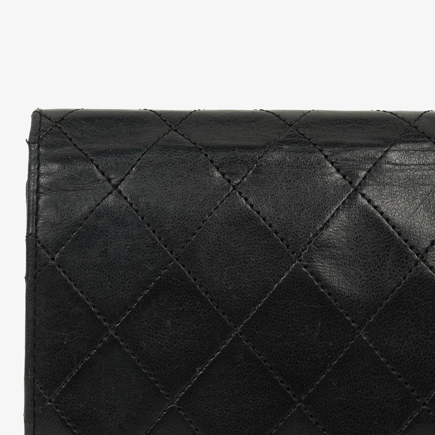 Chanel Classic Full Flap Tasche aus schwarzem gestepptem Lammleder mit 24K vergoldeter Hardware