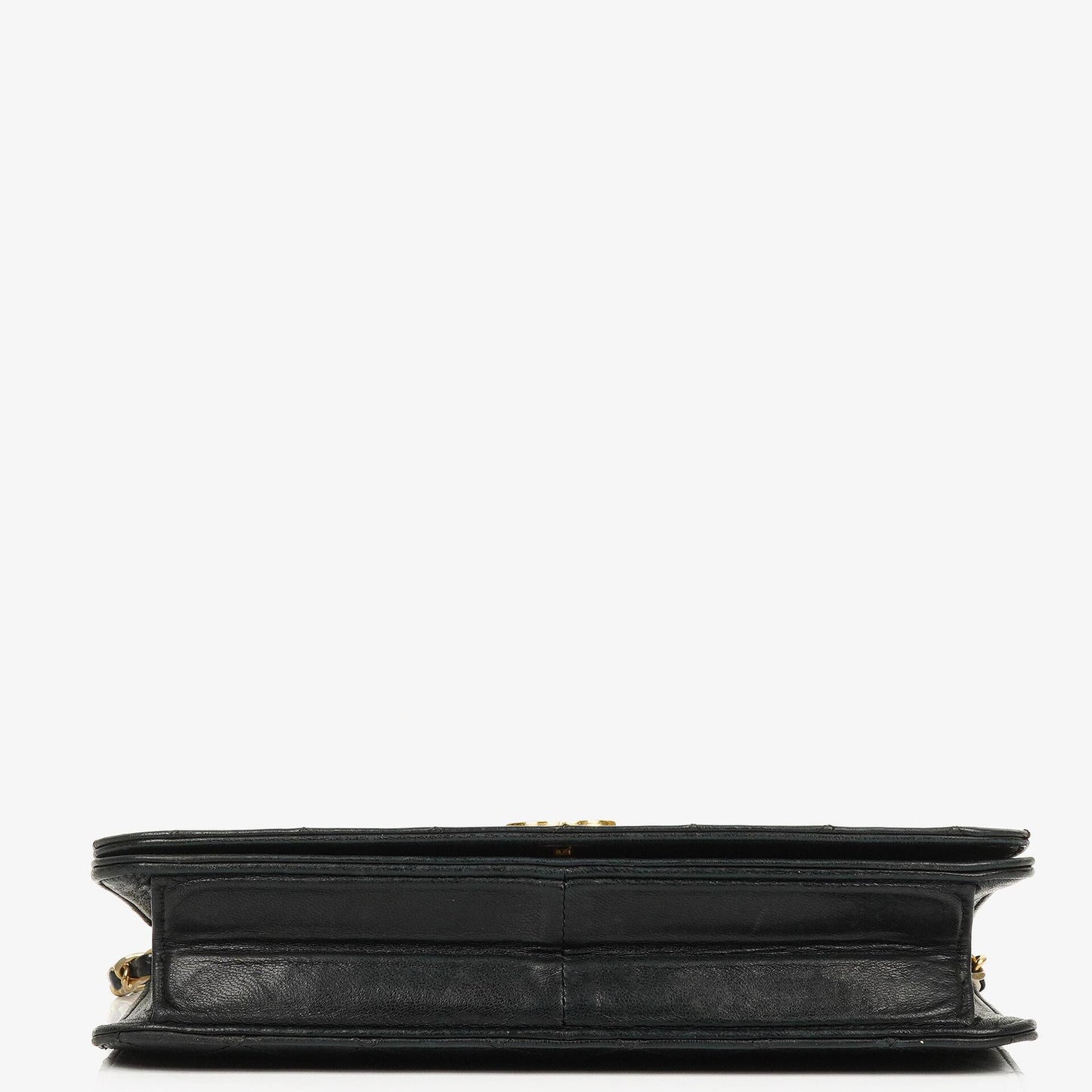 Chanel Classic Full Flap Tasche aus schwarzem gestepptem Lammleder mit 24K vergoldeter Hardware