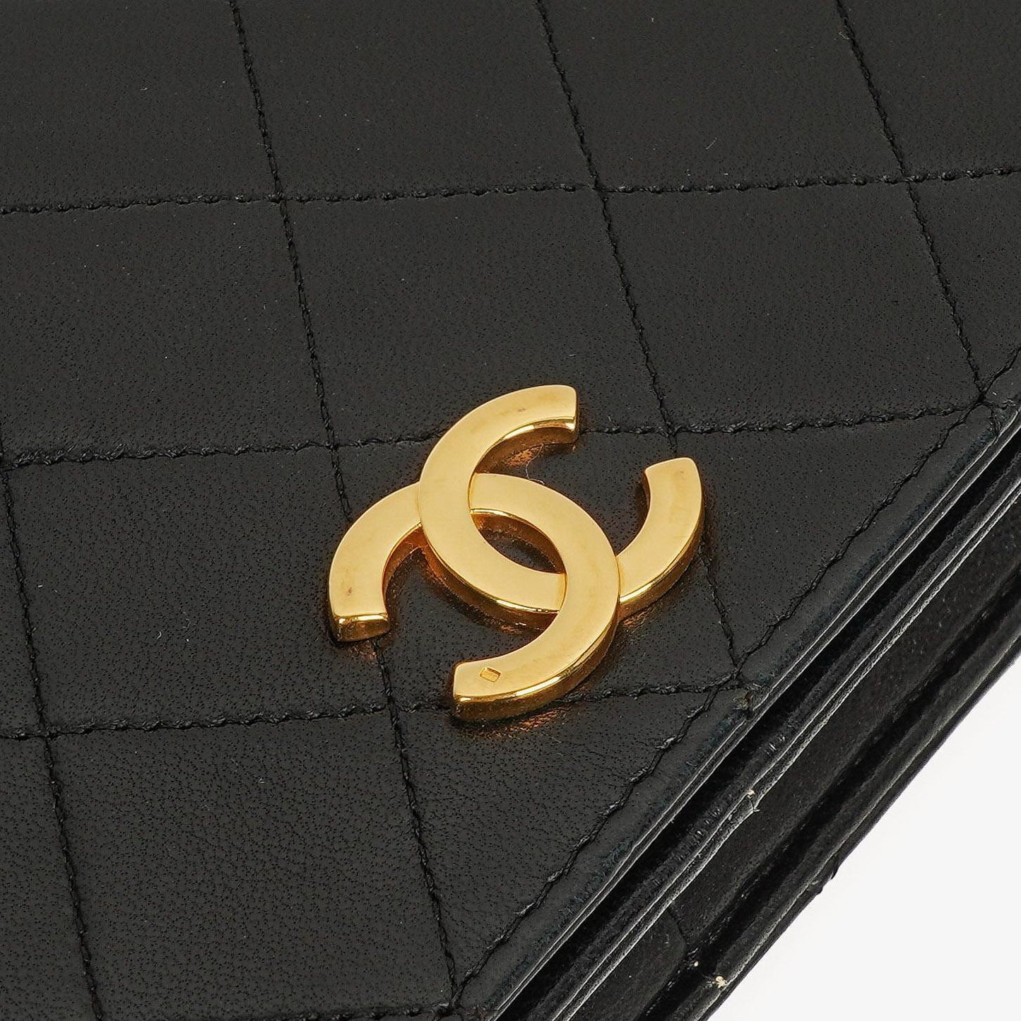 Chanel Classic Full Flap Tasche aus schwarzem gestepptem Lammleder mit 24K vergoldeter Hardware