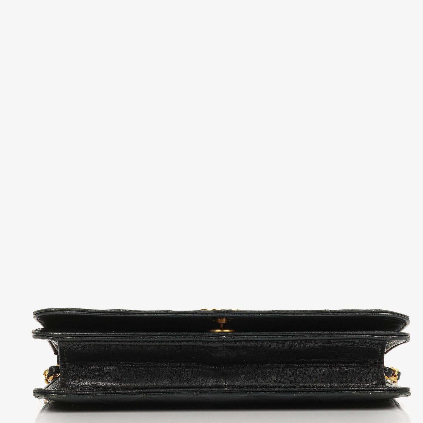 Chanel Classic Full Flap Tasche aus schwarzem gestepptem Lammleder mit 24K vergoldeter Hardware