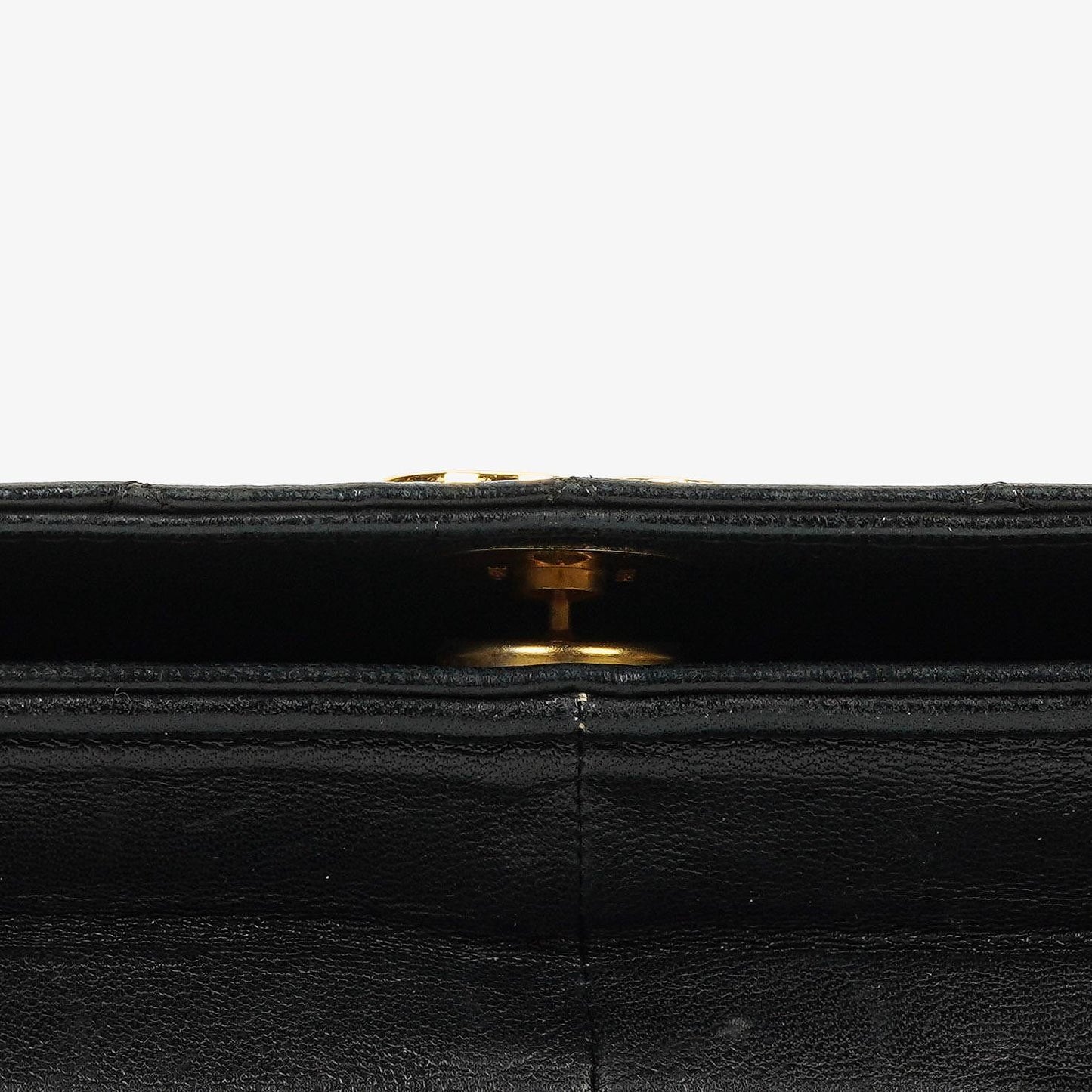 Chanel Classic Full Flap Tasche aus schwarzem gestepptem Lammleder mit 24K vergoldeter Hardware