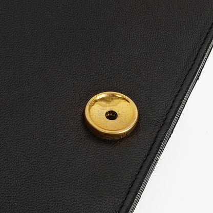 Chanel Classic Full Flap Tasche aus schwarzem gestepptem Lammleder mit 24K vergoldeter Hardware