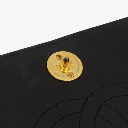 Chanel Classic Full Flap Tasche aus schwarzem gestepptem Lammleder mit 24K vergoldeter Hardware