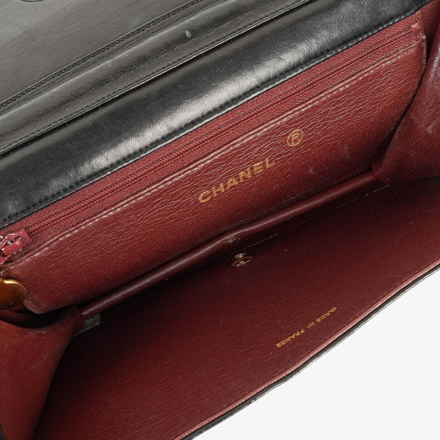 Chanel Classic Vollklappentasche aus schwarzem gestepptem Lammleder mit 24K vergoldeten Beschlägen