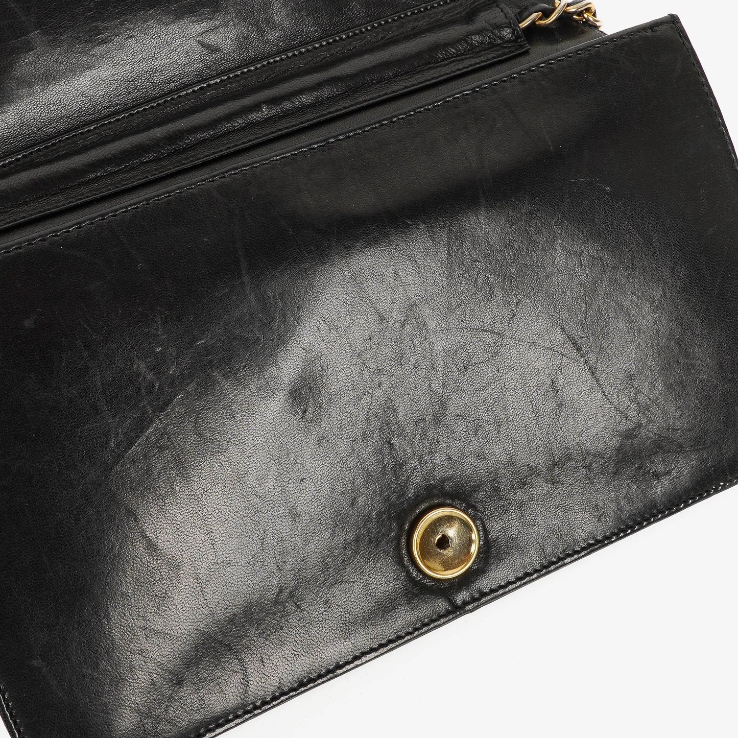 Chanel Classic Vollklappentasche aus schwarzem gestepptem Lammleder mit 24K vergoldeten Beschlägen