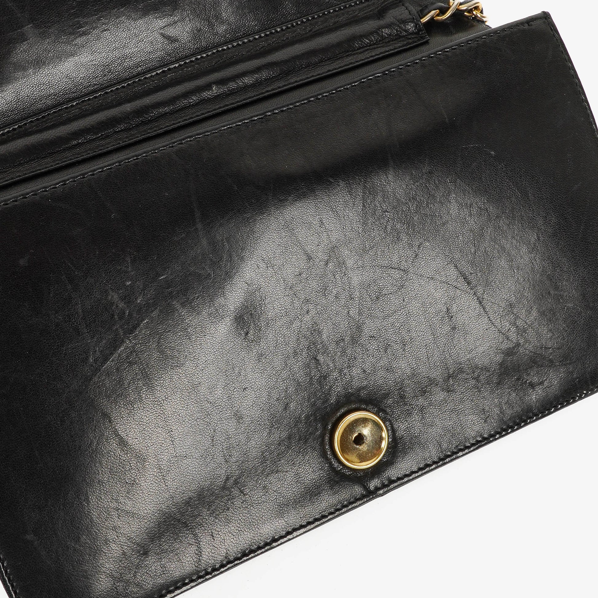 Chanel Classic Vollklappentasche aus schwarzem gestepptem Lammleder mit 24K vergoldeten Beschlägen