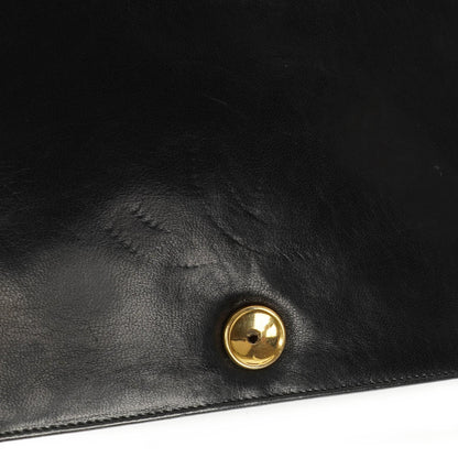 Chanel Classic Vollklappentasche aus schwarzem gestepptem Lammleder mit 24K vergoldeten Beschlägen