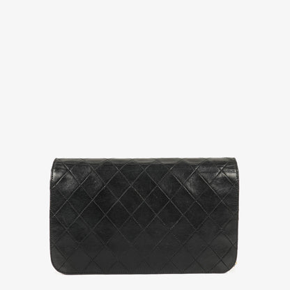 Chanel Classic Full Flap Tasche aus schwarzem gestepptem Lammleder mit 24K vergoldeter Hardware