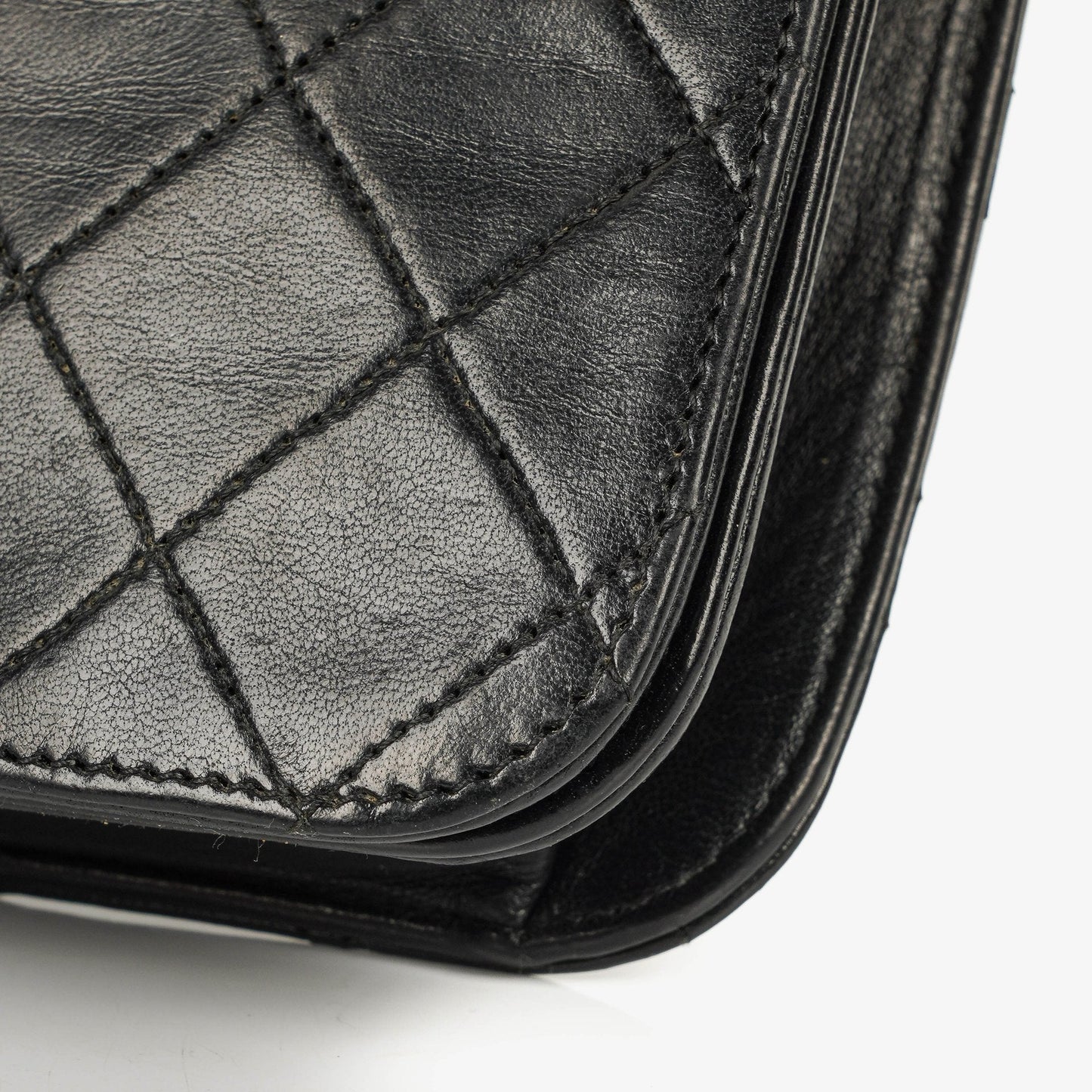 Chanel Classic Full Flap Tasche aus schwarzem gestepptem Lammleder mit 24K vergoldeter Hardware