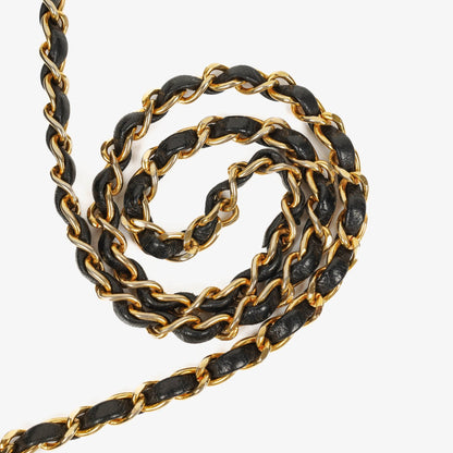 Chanel Classic Full Flap Tasche aus schwarzem gestepptem Lammleder mit 24K vergoldeter Hardware