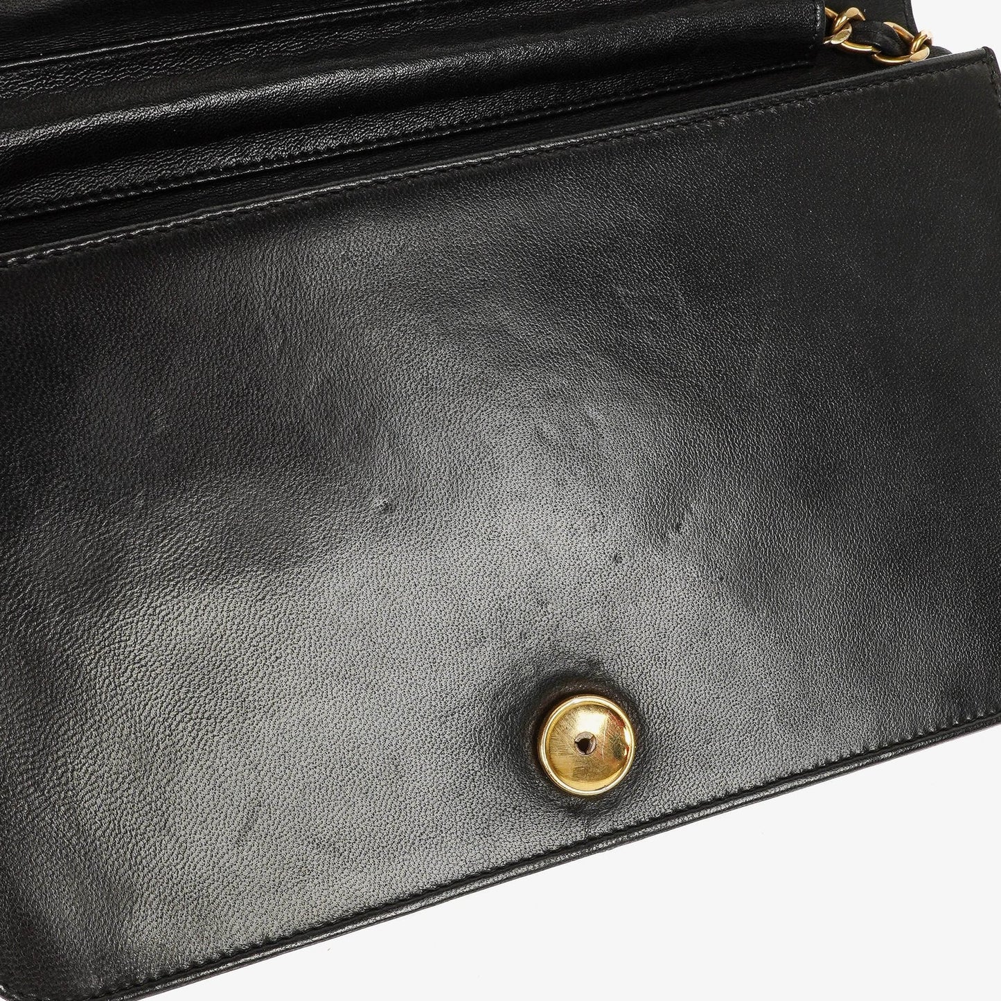 Chanel Classic Full Flap Bag aus schwarzem gestepptem Lammleder mit 24K vergoldeter Hardware