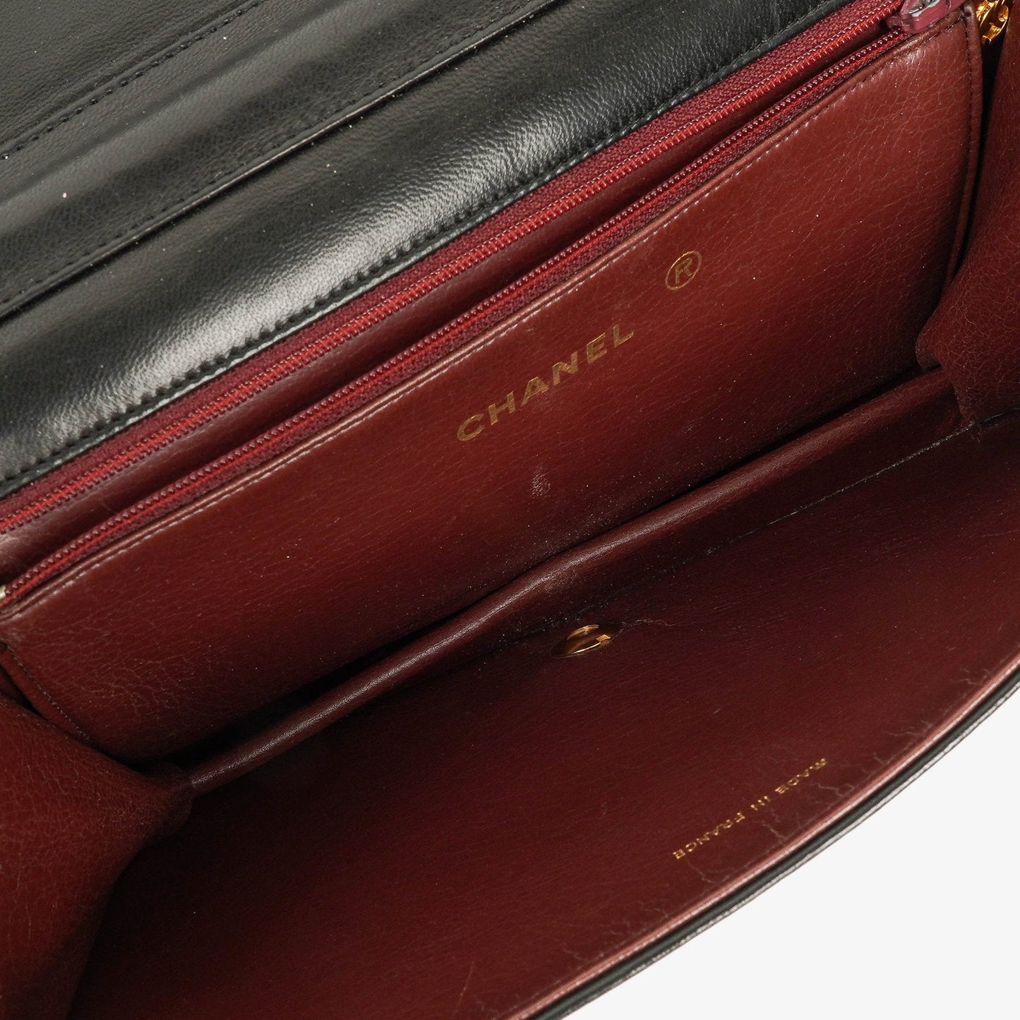 Chanel Classic Full Flap Tasche aus schwarzem gestepptem Lammleder mit 24K vergoldeten Beschlägen