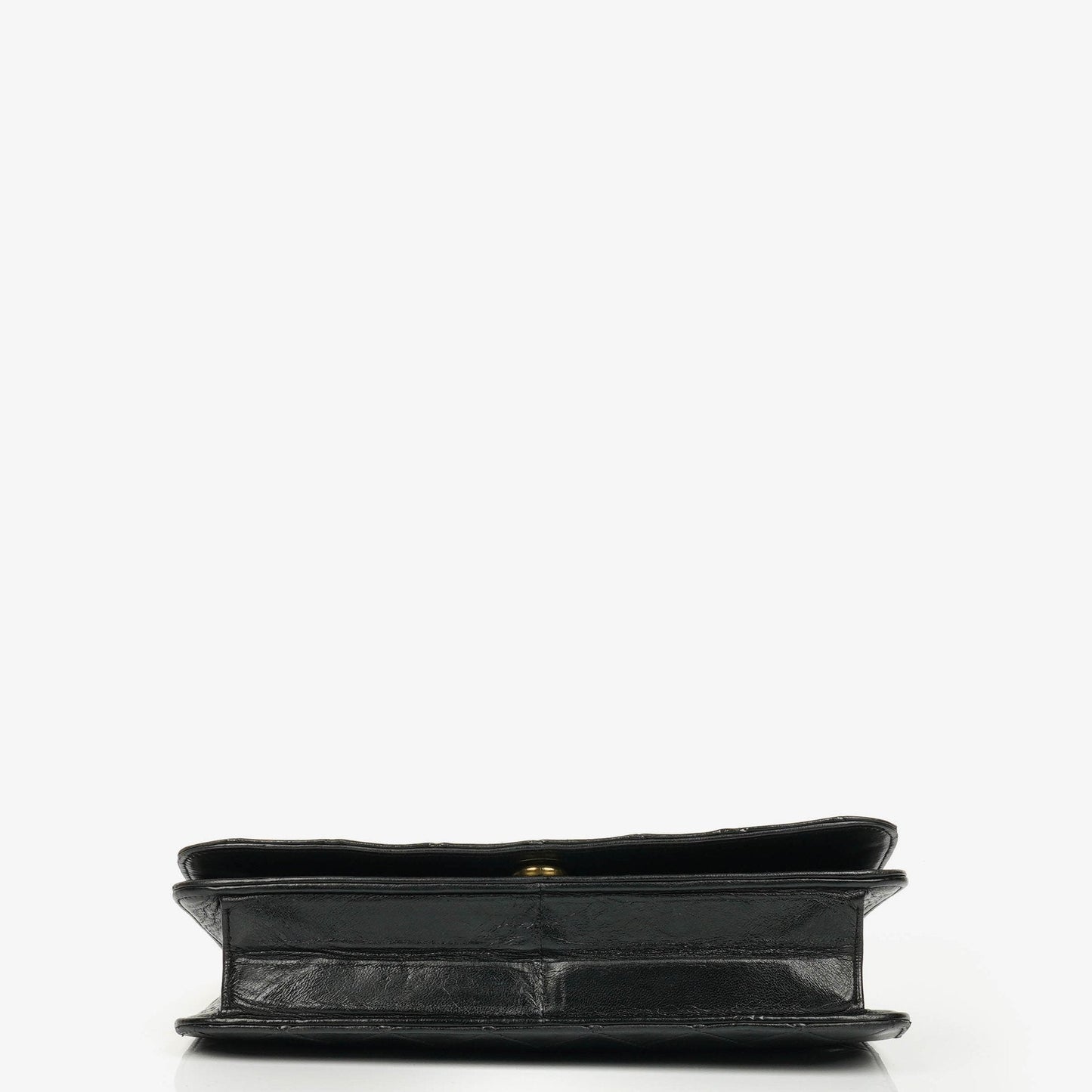 Chanel Classic Full Flap Tasche aus schwarzem Steppleder mit 24K vergoldeten Beschlägen